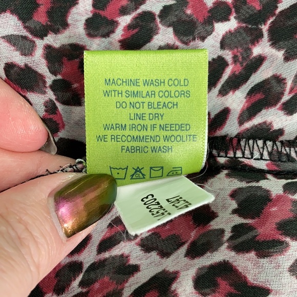 Johnny Martin Sheer Pink Cheetah Print Blouse - Picture 11 of 11